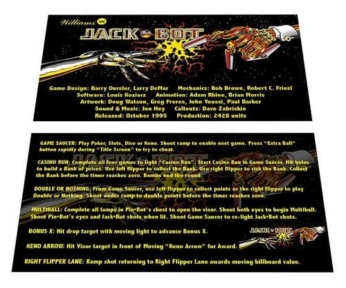 Williams jackbot pinball - williams,